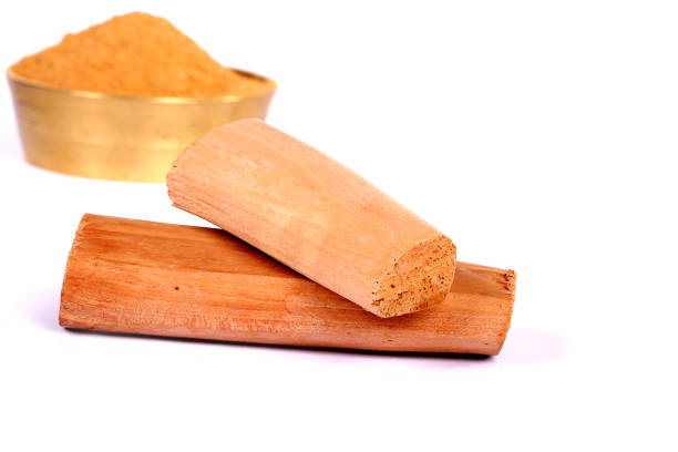 istock Chandan or sandalwood, sandalwood sticks, perfume, selective focus 843201692