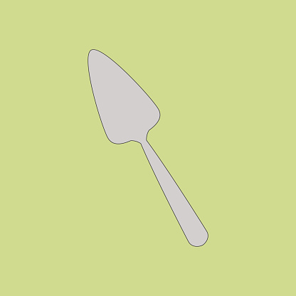 Cake serving spatula on the green background. Vector illustration