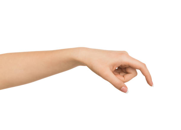 istock Female hand picking up something, cutout 843205156