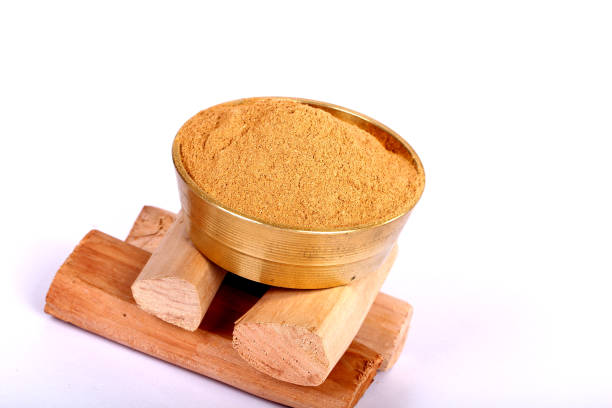 istock Chandan or sandalwood, sandalwood sticks, perfume, selective focus 843205166
