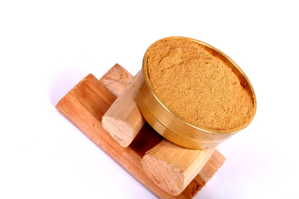 istock Chandan or sandalwood, sandalwood sticks, perfume, selective focus 843205278