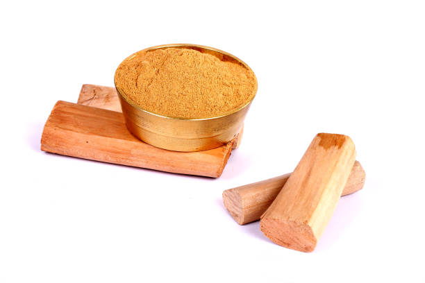 istock Chandan or sandalwood, sandalwood sticks, perfume, selective focus 843205658