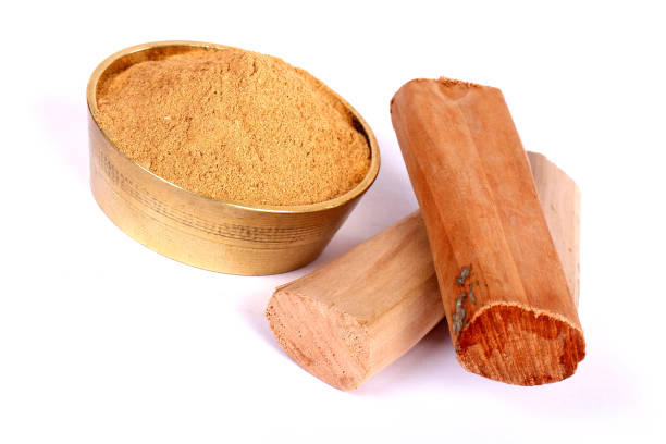 istock Chandan or sandalwood, sandalwood sticks, perfume, selective focus 843206338