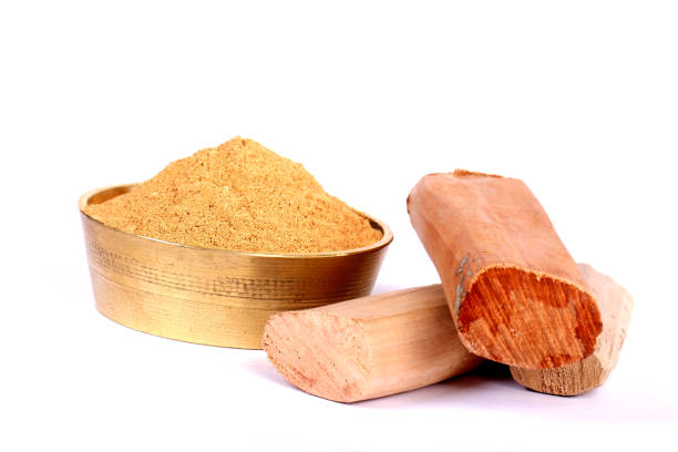 istock Chandan or sandalwood, sandalwood sticks, perfume, selective focus 843206428