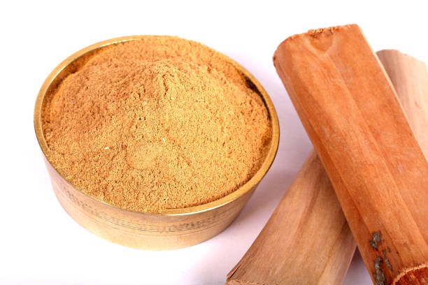 istock Chandan or sandalwood, sandalwood sticks, perfume, selective focus 843206612