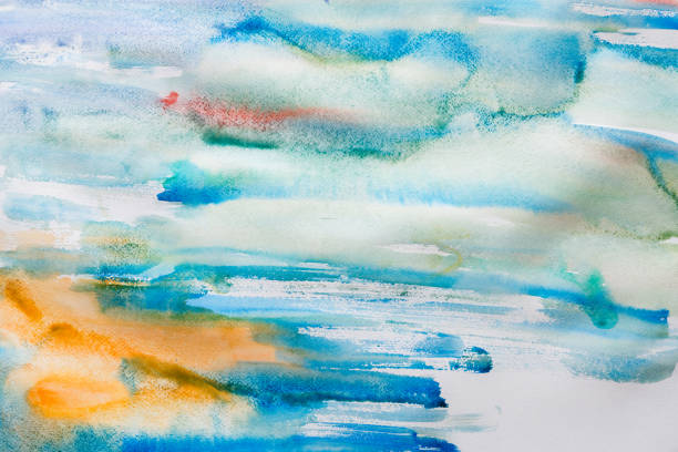istock Watercolor paint brush strokes on paper texture 843207204