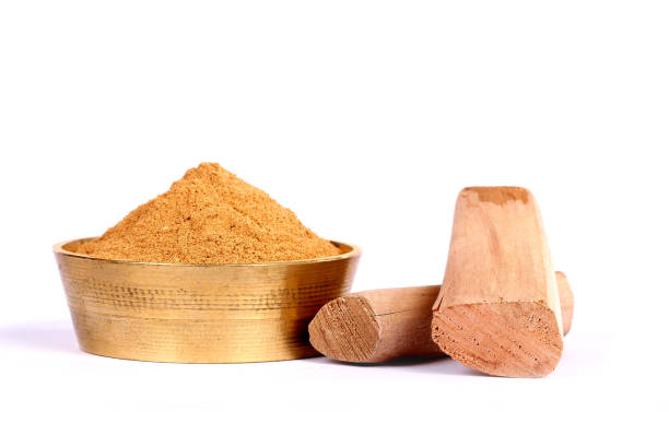 istock Chandan or sandalwood, sandalwood sticks, perfume, selective focus 843208938