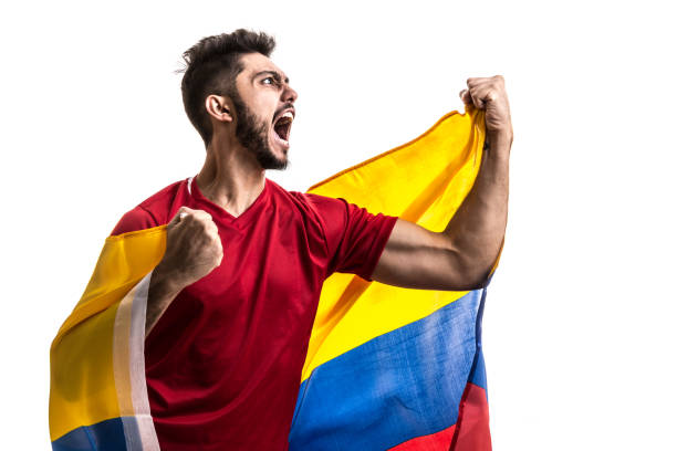 istock Colombian fan celebrating 843222626