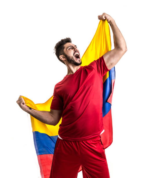 istock Colombian fan celebrating 843222636