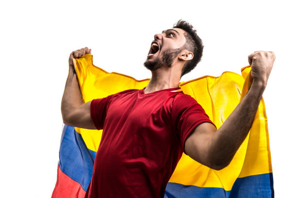 istock Colombian fan celebrating 843230640