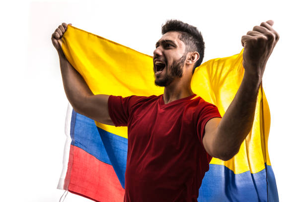istock Colombian fan celebrating 843231166