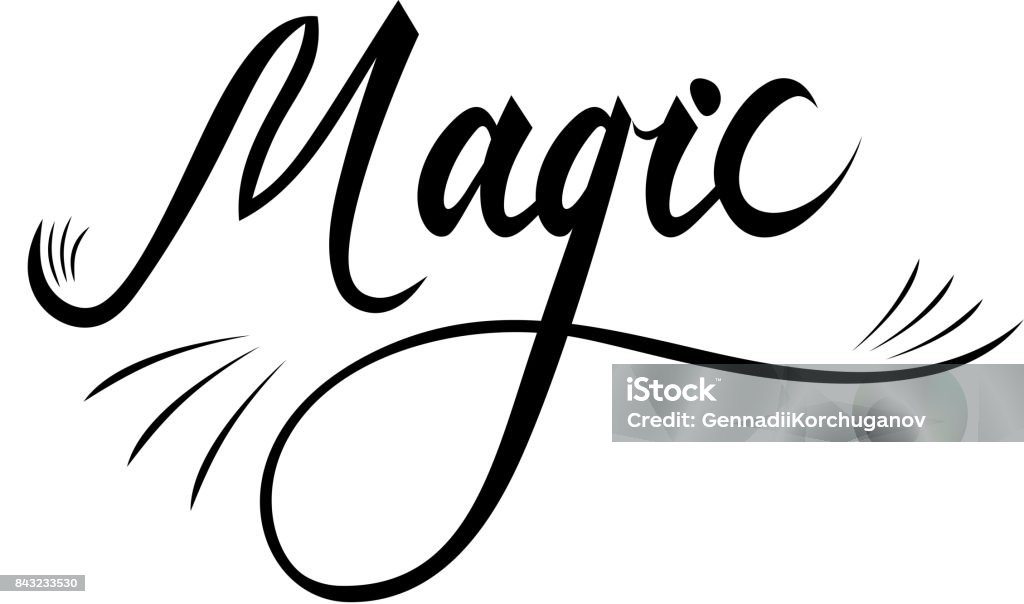 Magic Writing Lines Magic Lettering Text Stock Illustration - Download Image Now ...
