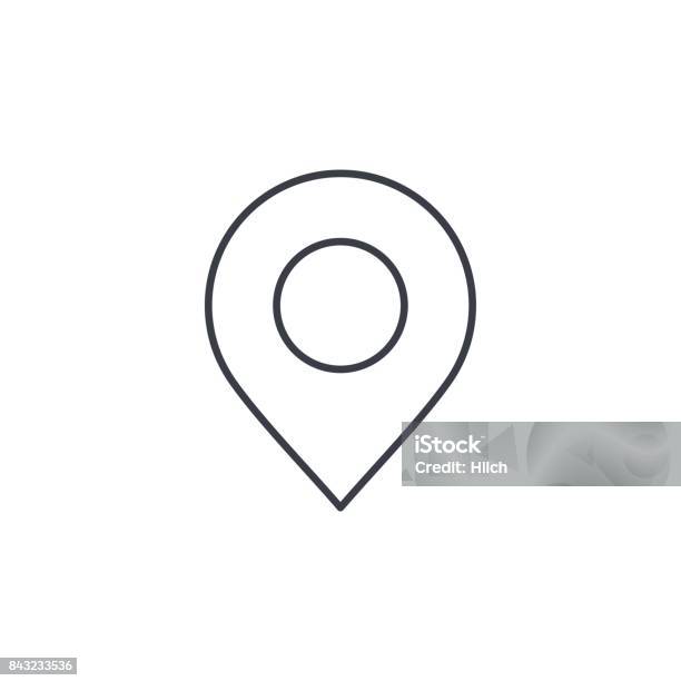 Navigation Location Marker Cursor Thin Line Icon Linear Vector Symbol Stock Illustration - Download Image Now