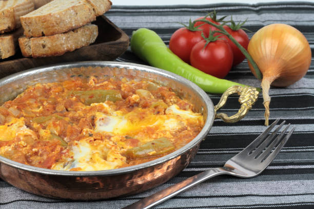 istock Traditional Turkish cuisine, Menemen. ( omelette with tomato,green pepper, onion ) 843233748