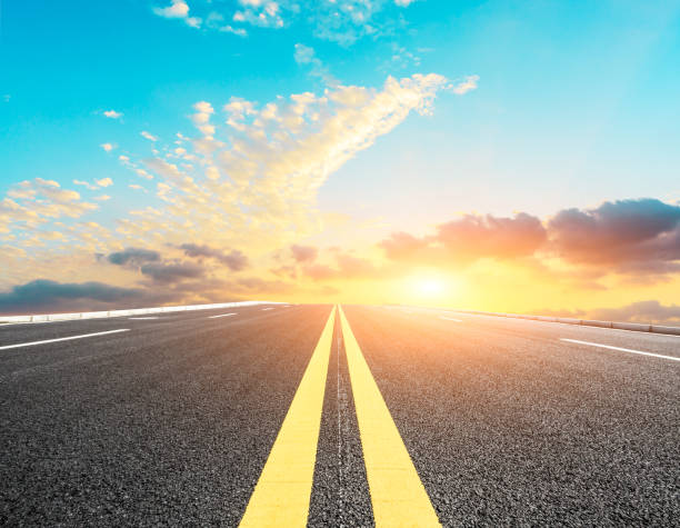 istock Beautiful sky cloud and asphalt road landscape 843234348