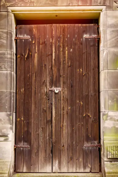 old weathered simple wooden door