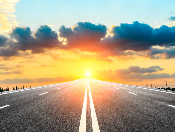 istock Beautiful sky cloud and asphalt road landscape 843237598