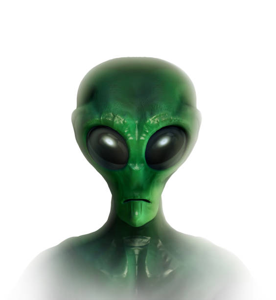 istock Portrait of an extraterrestrial in white background 843238414