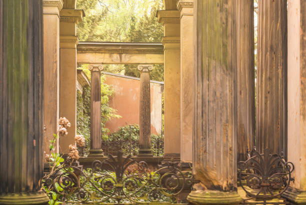 istock idyllic place, look through antique pillars 843241934