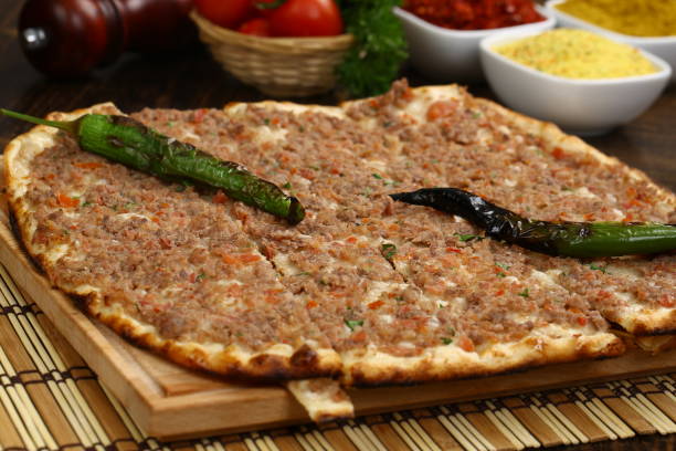 istock Traditional turkish food minced pide 843242176