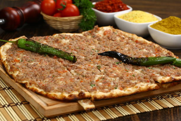 istock Traditional turkish food minced pide 843242202
