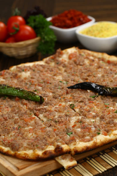 istock Traditional turkish food minced pide 843242210