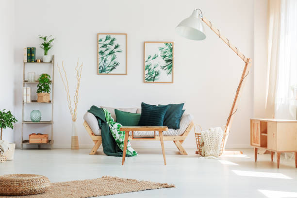 istock Living room with floral motif 843242386