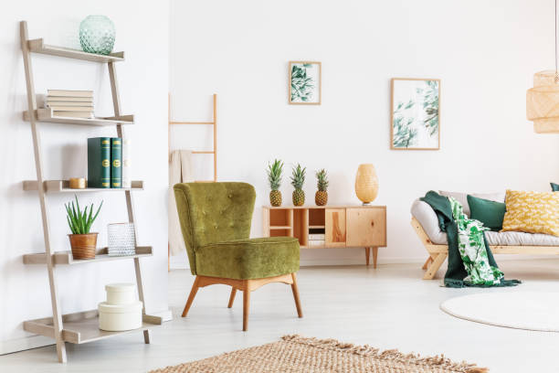 istock Room with shelf and chair 843242454