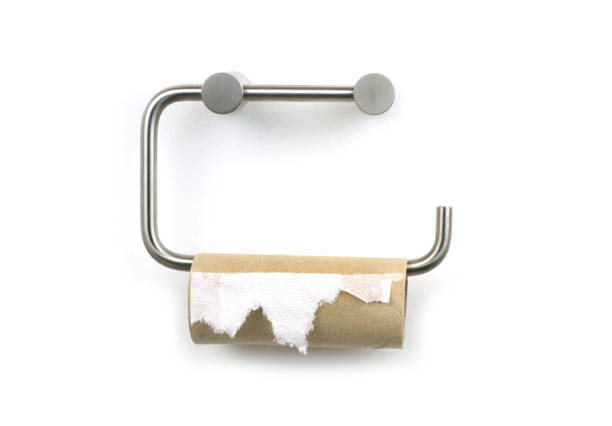carta igienica finita - toilet paper foto e immagini stock