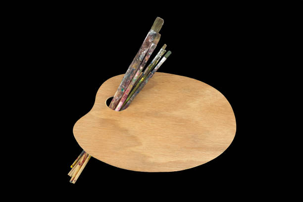 Paint brushes and artist palette