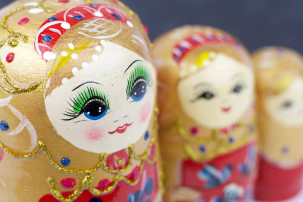 Russian Traditional Dolls Matrioshka - Matryoshka or Babushka Russian Traditional Dolls Matrioshka - Matryoshka or Babushka close up image babuska stock pictures, royalty-free photos & images