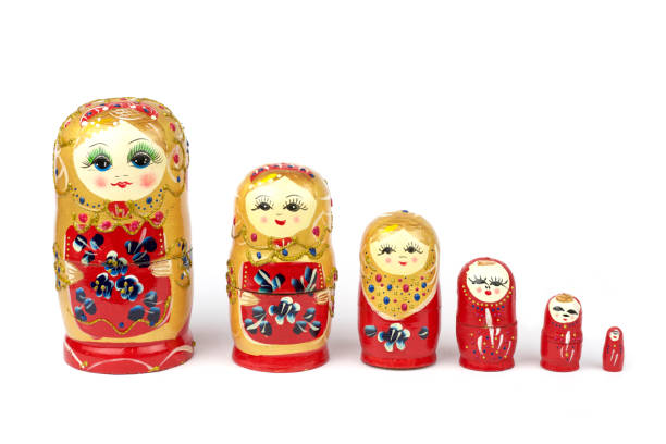 Russian Traditional Dolls Matrioshka - Matryoshka or Babushka Russian Traditional Dolls Matrioshka - Matryoshka or Babushka on white background babuska stock pictures, royalty-free photos & images