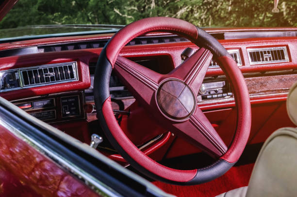 istock Vintag antique car vehicle interior 843260528