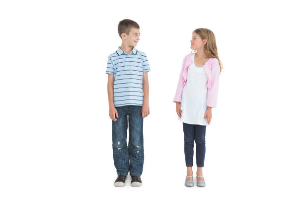 istock Calm young brother and sister posing 843261302