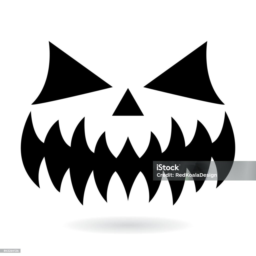 Vetores de Cara De Abóbora De Halloween Assustadora Vector Design