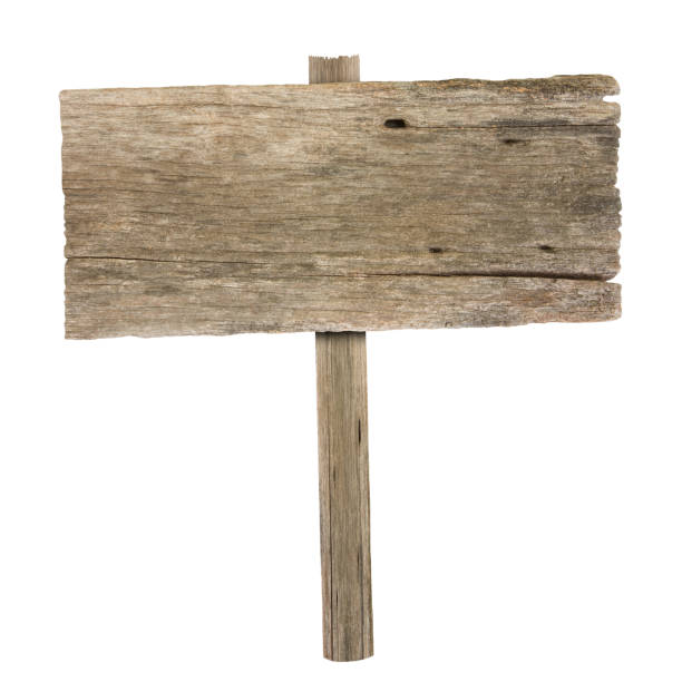 istock Wooden sign isolated on white background with clipping path 843264174