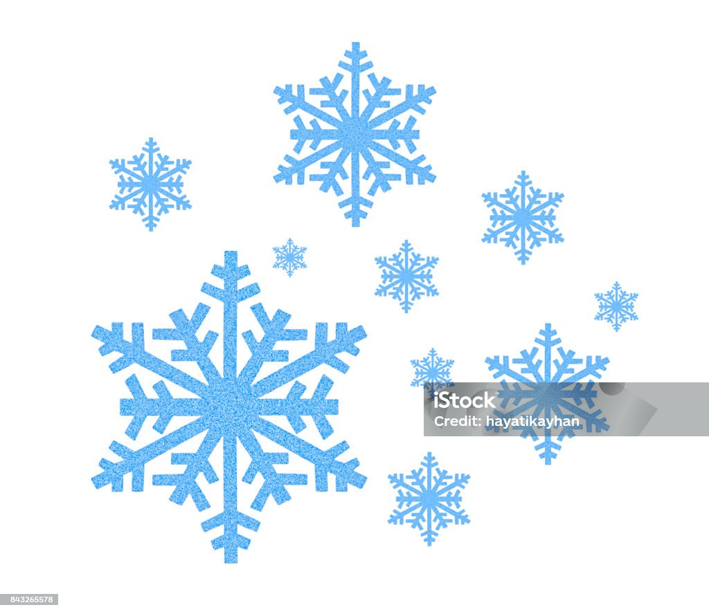 Blue Snowflake icon Blue Snowflake icon on white background Snowflake Shape Stock Photo