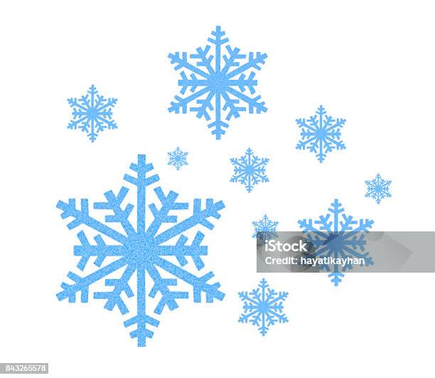 Blue Snowflake Icon Stock Photo - Download Image Now - Snowflake Shape, Blue, Cut Out