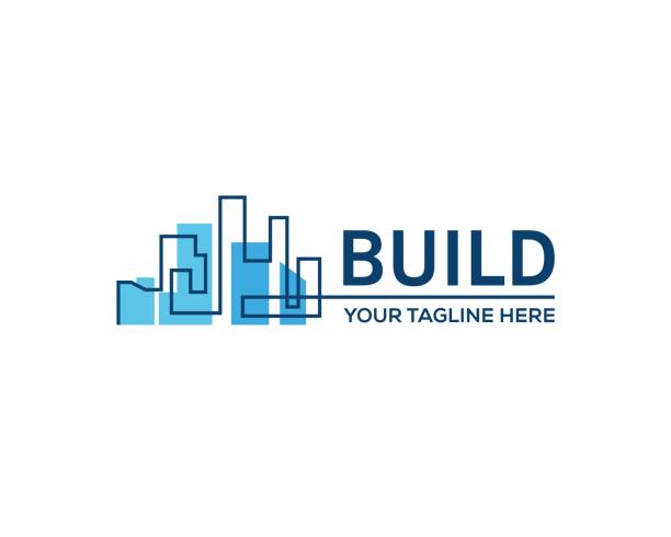 Building construction. Real estate business sign, vector symbol template. corporate logo stock illustrations