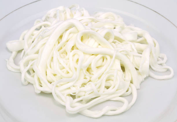 rustic turkish " cecil cheese " angel hair cheese, or stringy cheese. - stringy imagens e fotografias de stock