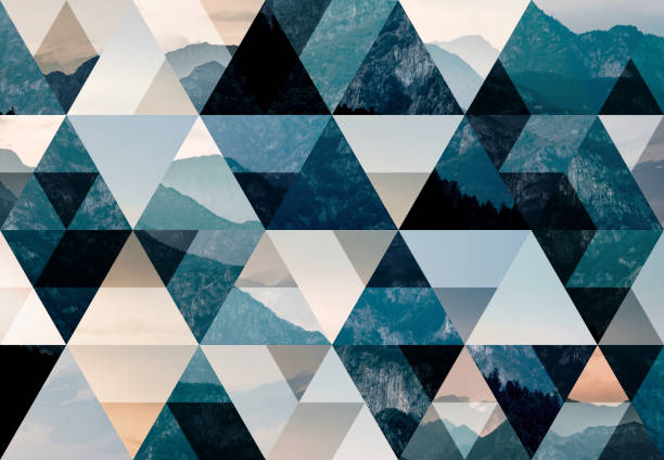 istock Abstract triangle mosaic background: Italian alps at dusk 843270214