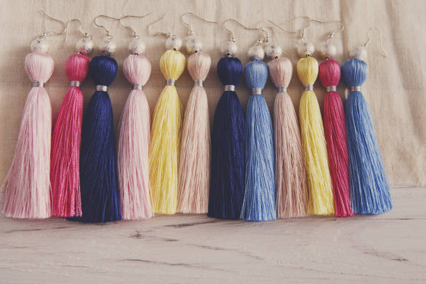 istock Colorful tassel earrings assortment 843271194