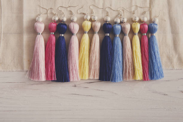 istock Colorful tassel earrings assortment 843271286