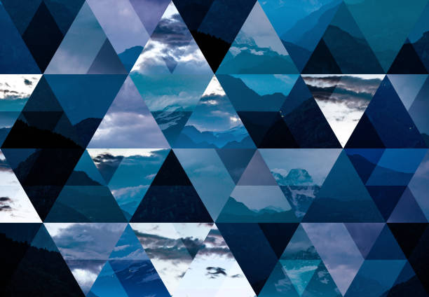 istock Abstract triangle mosaic background: Italian alps at dusk 843271384