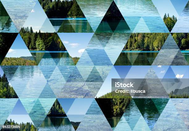 Foto de Abstrato Base De Mosaico Triângulo Fusine Lago e mais fotos de stock de Triângulo - Formato Bidimensional - Triângulo - Formato Bidimensional, Abstrato, Padrão