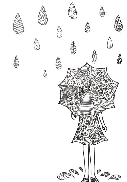 Little Girl With Umbrella Illustrations, Royalty-Free Vector Graphics ...