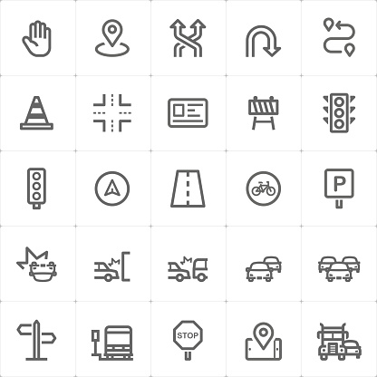 Mini Icon set - traffic icon vector illustration