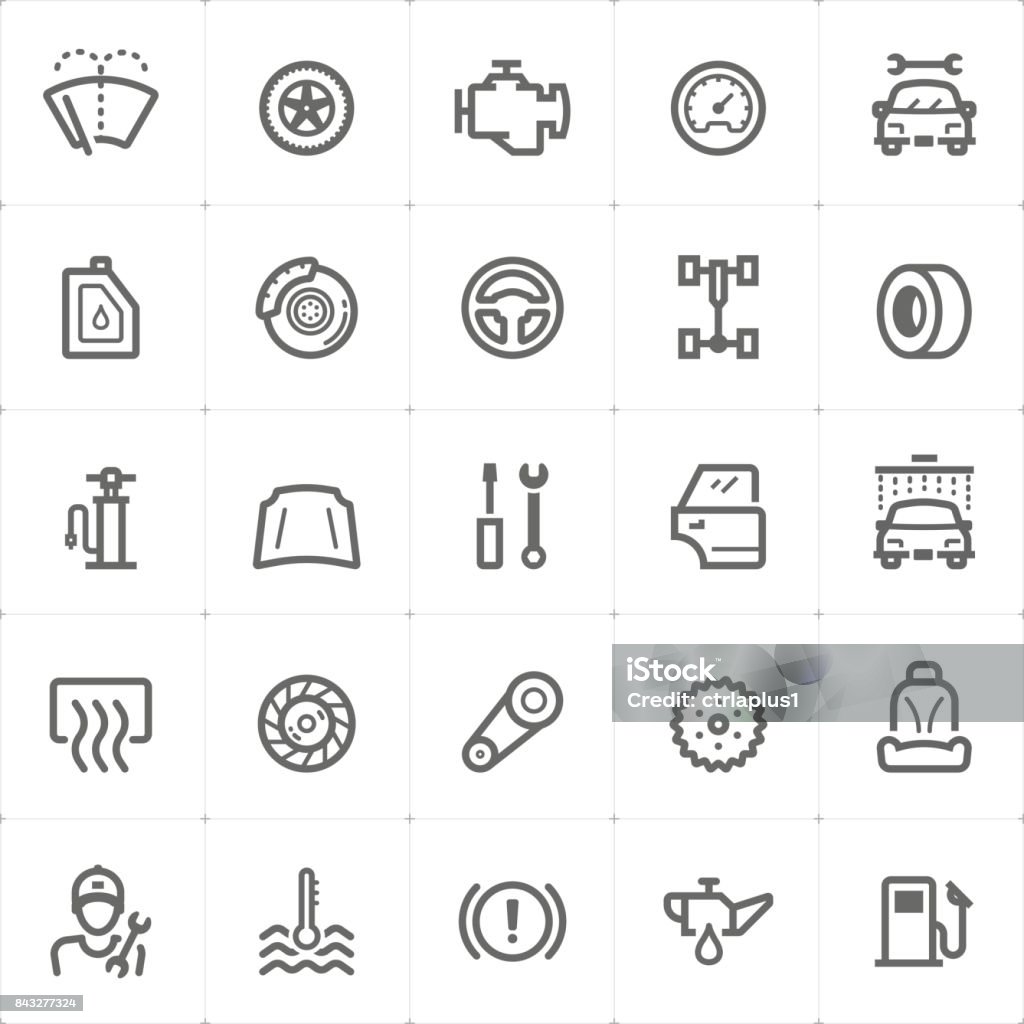 Mini Icon set - garage and auto part icon vector illustration Engine stock vector