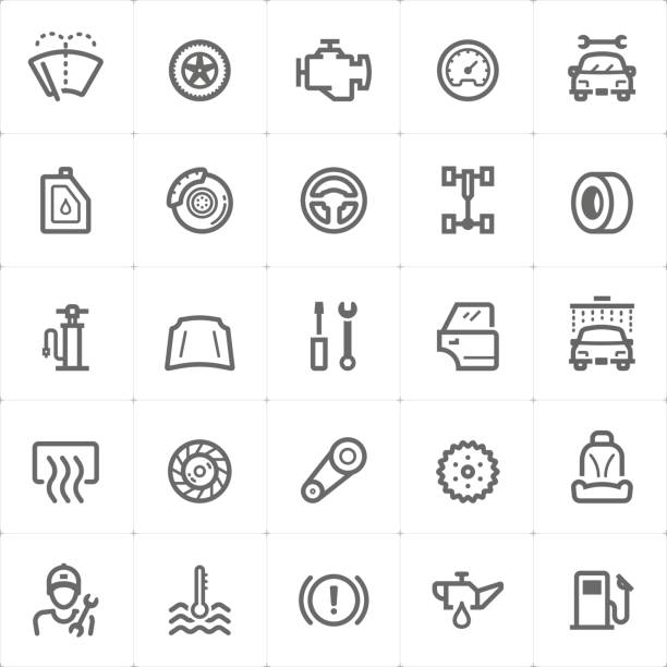 Mini Icon set - garage and auto part icon vector illustration Mini Icon set - garage and auto part icon vector illustration brake stock illustrations