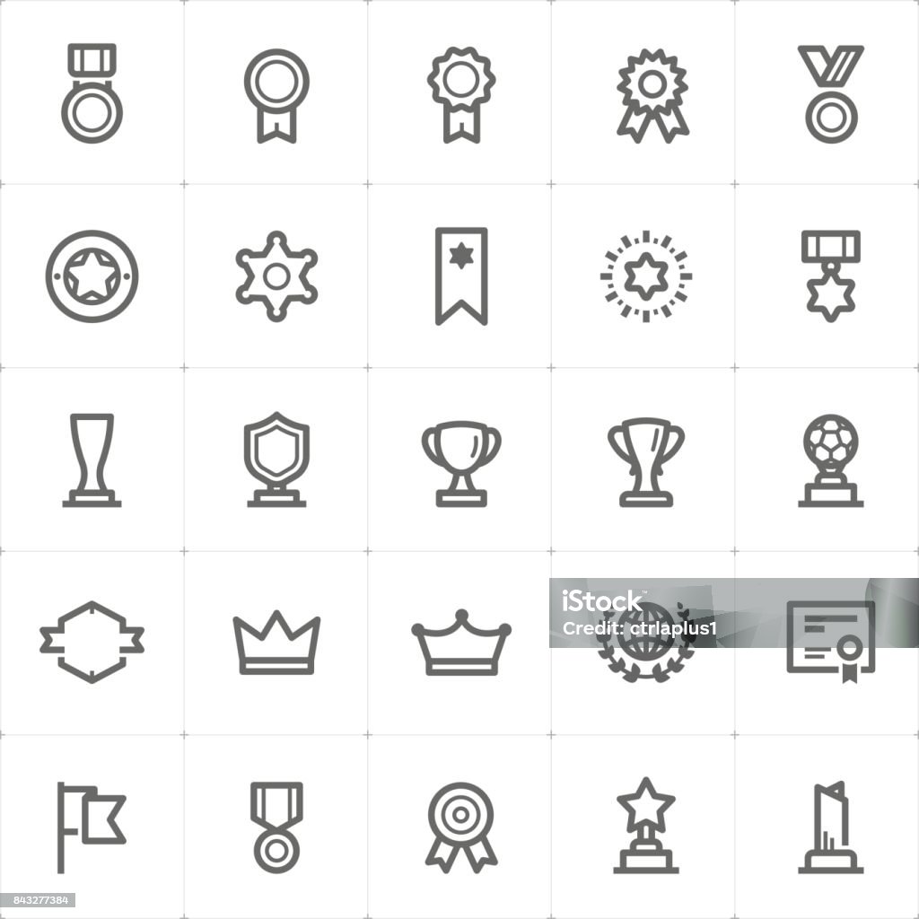 Mini Icon set-prix icône illustration vectorielle - clipart vectoriel de Trophée libre de droits